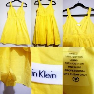 Calvin Klein size 10 yellow cotton sundress